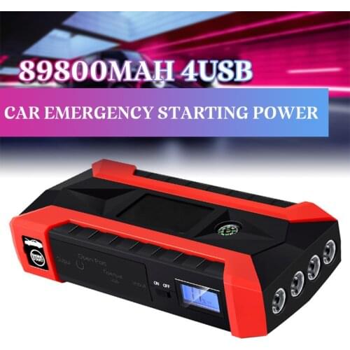 12V 89800mAh Car Jump Starter 4USB Multifunction Emergency Charger Battery Power Bank Booster Starting Device for diesel Gas car
