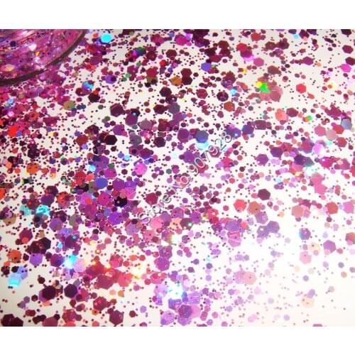 Mix Hexagon Shape nail art Glitter Light Purple color nail design powder for nail gel polish,make up,decoration