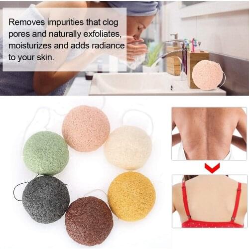 Konjac Sponge Face Cleaning Puff 100% Pure Naturally Wet/Dry Skin Massage Tools Effective Deep Pore Exfoliating Remover Makeup