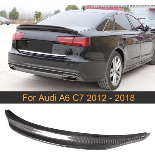 For A6 C7 Carbon Fiber Rear Trunk Spoiler Wing For Audi A6 C7 2012 - 2018 Car Rear Wing Spoiler Boot Lip