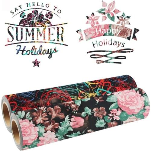 3D Heat Transfer Vinyl Flower pattern HTV for Clothes Iron On Transfer Vinyl Roll Heat Press easy cut and weed Decor Film Vinyl