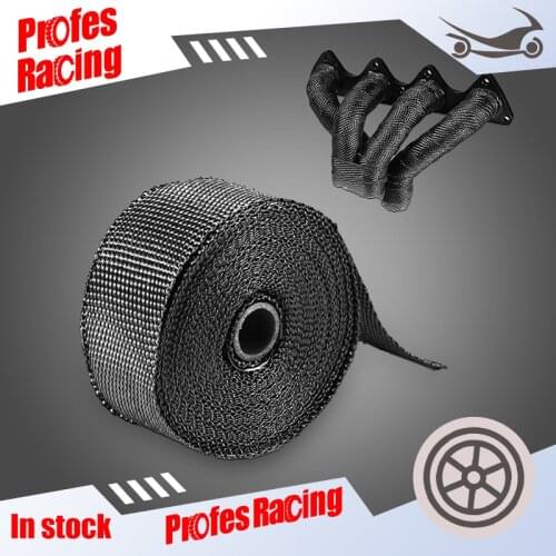 Motorcycle Thermal Exhaust Tape Heat Wrap Resistant manifold Roll with Stainless Ties Manifold Insulation5cm*5M/10M/15M