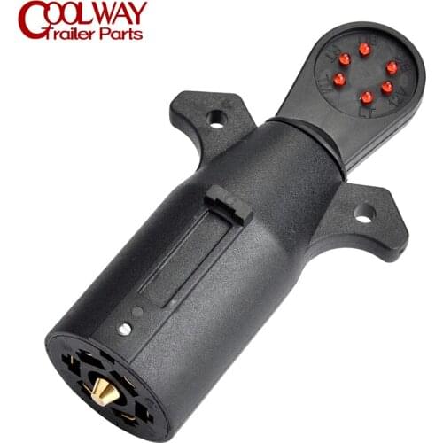 7 Way Blade Trailer Light Wiring Circuit Tester 12V Round Adapter Pin Plug RV Car Camper Caravan Parts Accessories