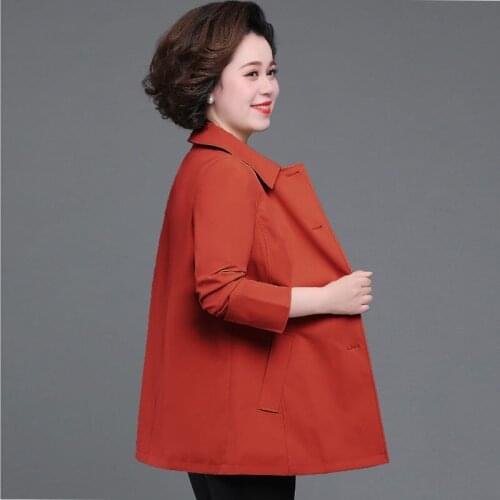 2021Spring AutumnNew Women Trench Jacket Coat Female Middle Aged Loose Lined Windbreaker Plus Size 5XL Ladies Trench Coats R1280