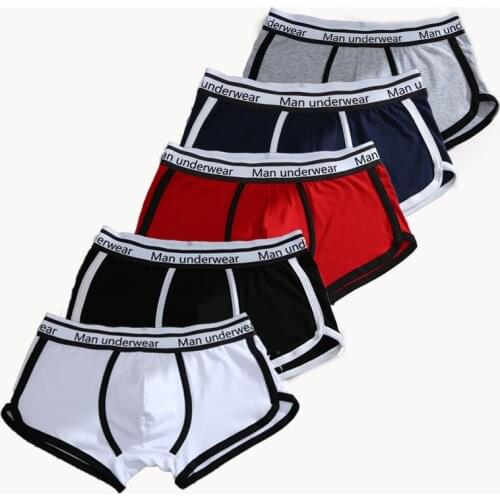 5Pcs/Lot UnderPants Cotton Men Boxers Man Breathable Flexible Comfortable Shorts Boxers Male Underwear Solid Mens Panties