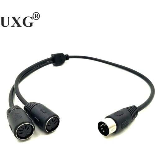 0.5M MIDI DIN 5Pin 1 TO 2 Splitter Y Adapter Cable MIDI 5 Pin Male to dual 2 x DIN-5 Female Extension Audio Cable, MIDI keyboard