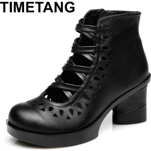 TIMETANG Womens cowhide shoes | Fashionable shoes, high heels, cross straps, elegant openwork sandals, womens pumps, new in