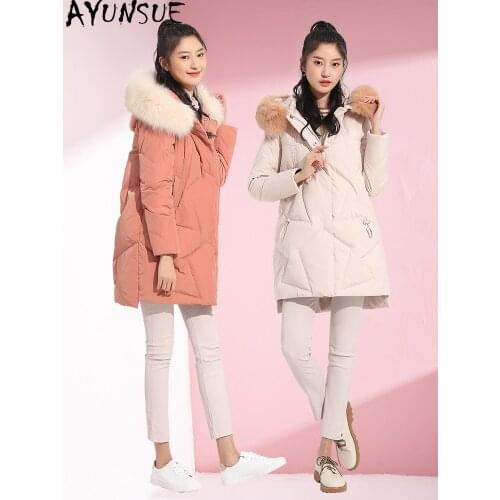 Womens Winter Down Jacket Real Fox Fur Collar Hooded Coat Female Jacket Warm Thick Parkas Woman 2020 Mujer Chaqueta Pph1349