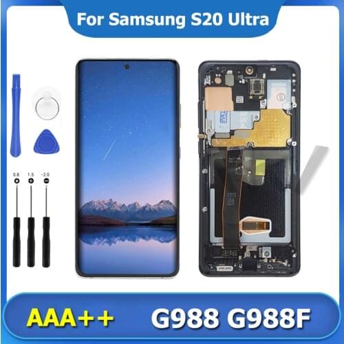 6.9" Super AMOLED G988W Display Touch Screen For Samsung Galaxy S20 Ultra G988 G988F G988B/DS Lcd Display With Frame Screen
