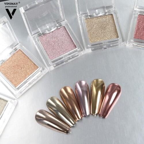 1 Box Mirror Nail Powder Nail Art Aurora Chalk Solid Powder Phantom Powder Phantom Mermaid Nail Powder With Nail Brush TSLM1