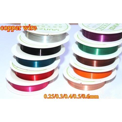 10 colors/lot Copper craft Wire Cords 0.25/0.3/0.4/0.5/0.6mm Tarnish Resistant DIY jewellery jewellery free shipping