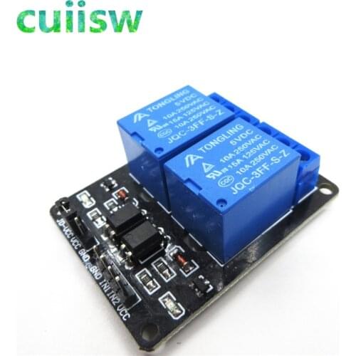 10PCS/LOT New 5V 2 Channel Relay Module Shield for arduino ARM PIC AVR DSP Electronic 10A