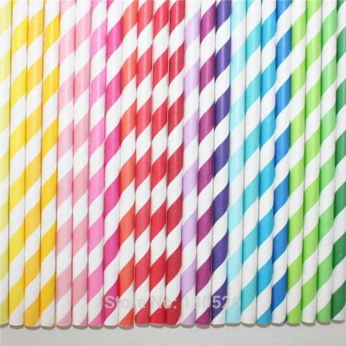 100pcs/lot Paper Drinking Straws For Kids Birthday Party Wedding Decorations kids Party Event Supplies