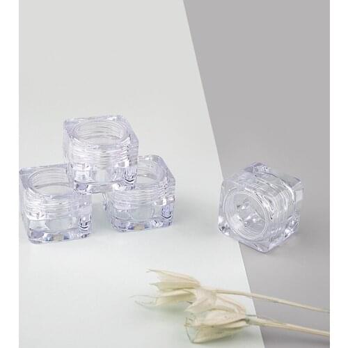 5g Mini Empty Cosmetic Makeup Jar Pots Clear Acrylic Eye cream Face cream Jar Refillable Sample bottle Travel Cosmetic Container