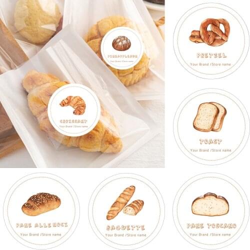 96Pcs Party Baking Bread Shop Stickers Personalized Custom Stickers With Store Name Stickers Handmade Cake Packaging Seal Labels