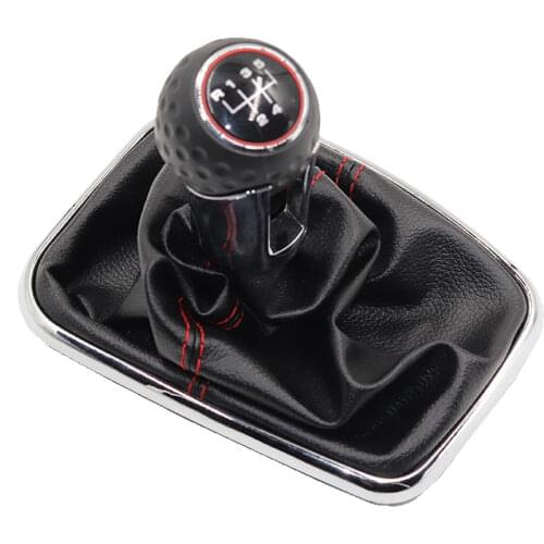 5/6 Speed Gear Shift Knob Lever Shifter Gaitor Boot PU Leather For VW 2003-2008 Golf 4 IV MK4 GTI R32 Jetta