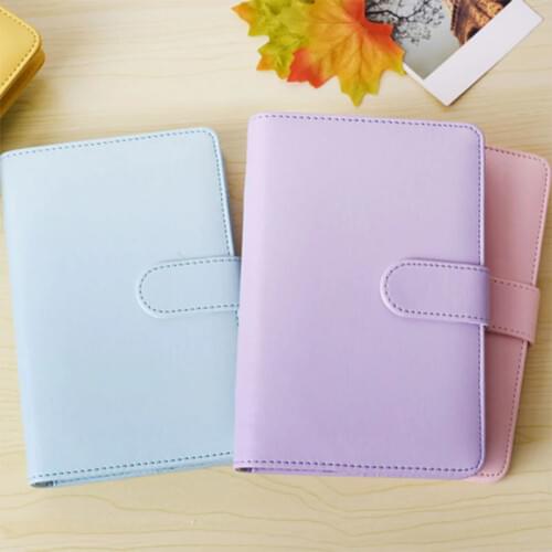 A5 Notebook Loose Leaf Ring Binder Leather Notebooks Macaron Color Agenda Planner Diary Stationery Office Supplies DU55