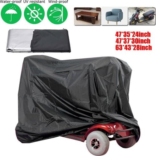 Black Heavy-Duty Motorcycle Mobility Scooter Cover Storage Bag Outdoor