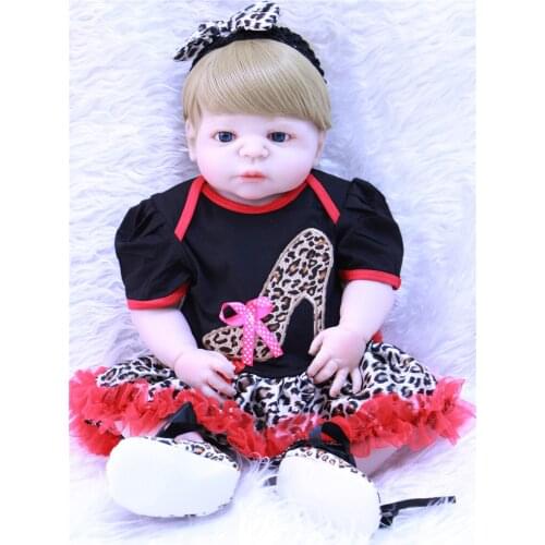 Dollmai 55cm bebe reborn 22" girl Doll reborn full silicone body reborn babies princess dolls real alive baby bonecas reborn