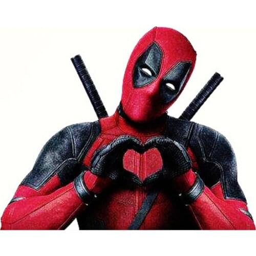 LLY-0447 Cute Deadpool Than Heart Modeling Car Sticker PVC Bedroom Wall Auto Motorcycle Laptop Waterproof Sunscreen Decals Decor