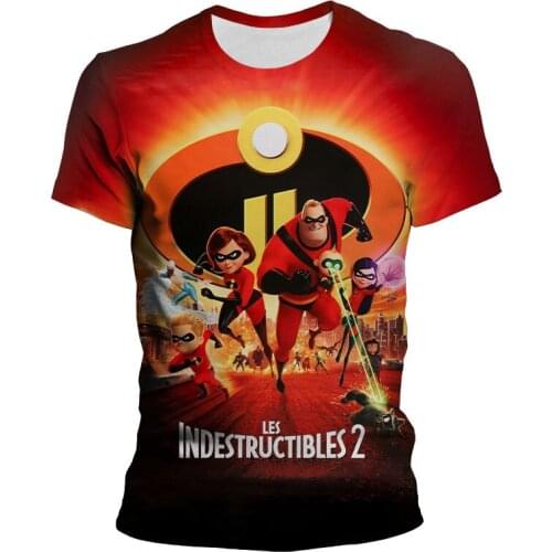 Short Sleeve T-shirts For Men Disney The Incredibles 3D Print Summer Boy Girl Kids Tee Shirts Streetwear Women Oversize Tshirt