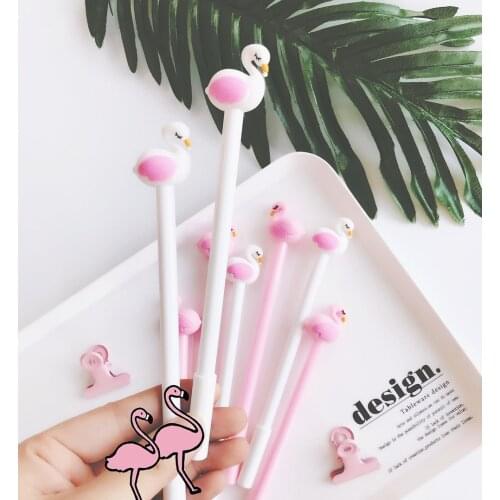2020 New Arrival Korea Cute Ins Creative student signature pens pink flamingo pen gel pen kawaii stationery school supplies
