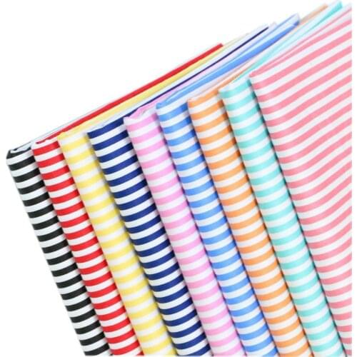Stripe Series Print Cotton Twill Fabric 50x40cm Pure Cotton Twill Fabric for DIY Sewing Patchwork Home Textile Dress Handicrafts