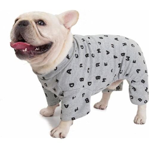 Cotton Dog Pajamas Jumpsuit Pug French Bulldog Clothes Schnauzer Clothing Pet Outfit Overall Poodle Bichon Dog Pyjama Pijama