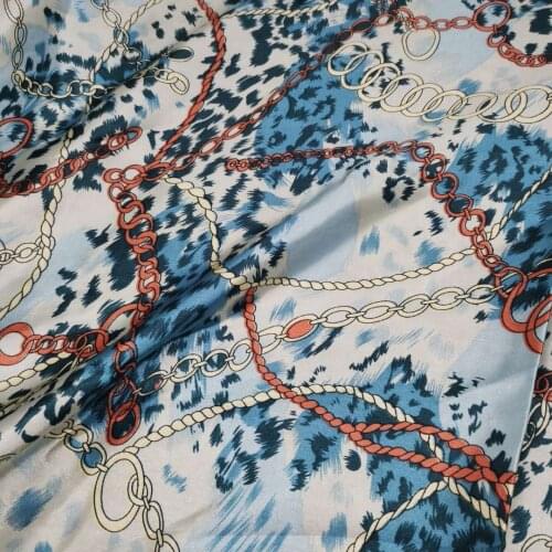 Leopard Chain Soft Satin Material Diy Doll Tissue craft glossy Polyester Charmeuse Fabric Pattern