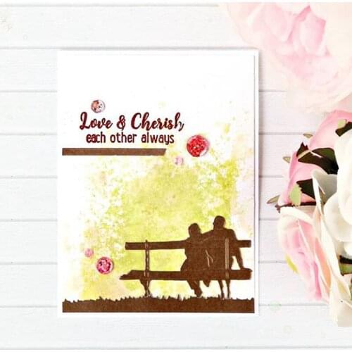 Lovers Back View With Dog Lawn Metal Cutting Dies DIY Scrapbooking Embossing Paper Cards Making Craft Supplies New 2019 Cut Dies