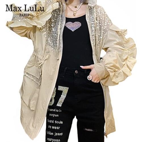 Женские длинные тренчи Max LuLu China At AliExpress
