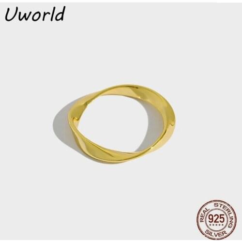 Minimalist Mobius twist Silver Ring 18K Gold platinum Filled 925 Sterling Silver index finger Ring Friendship Jewelry Gift