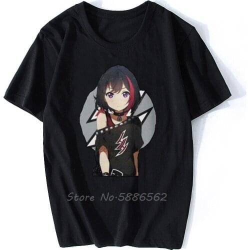 BanG Dream Ran Mitake Hentai Haven Chan Anime Girl PoppinParty Black T-Shirt Men Cotton O-neck Tshirt Hip Hop Tees Tops Harajuku