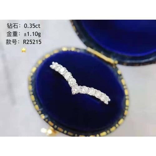 New fashion Au750/18k real gold V-style diamond ring jewelry for lady&party&party&gift&wedding