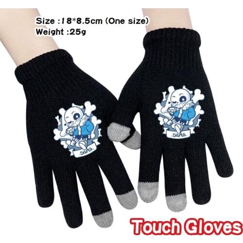 Undertale Skeleton Sans Gloves Fashion Touchscreen Winter Warm Finger Glove Cosplay Accessories
