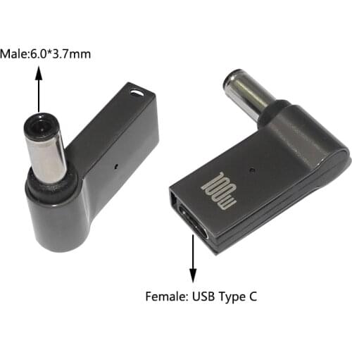 100W USB C to 6.0*3.7mm Plug Connector Converter Fast Charging Cable Adapter for Asus TUF Gaming FX705GM FX705GE FX705GD FX505