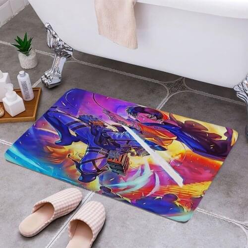 Attack On Titan Anti-slip Doormat Vacuuming Water Absorbing Kitchen Bedroon Bath Floor Mats Home Entrance Home Decora