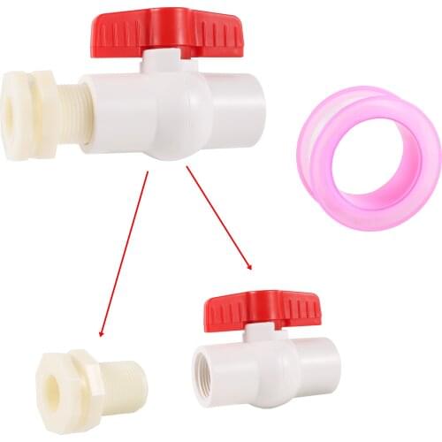 1/2" 3/4" Female Thread PVC Ball Valve Garden Irrigation Water Supply Controller Water Tank Aquarium Drainage System Fittings