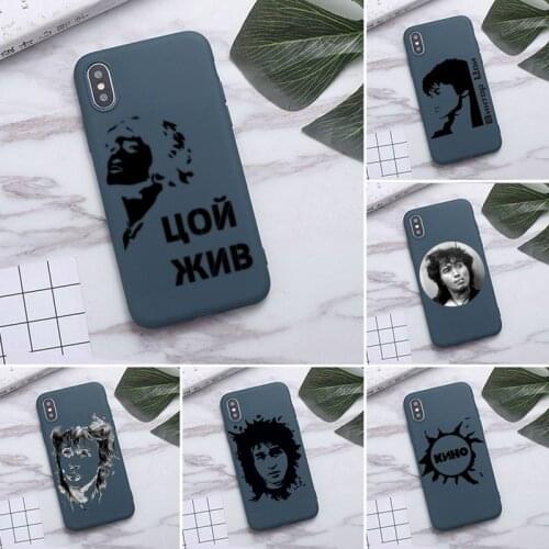 Viktor Tsoi Phone Case For iphone 12 11 Pro Max Mini XS 8 7 6 6S Plus X SE 2020 XR Candy Color blue Soft Silicone Cover