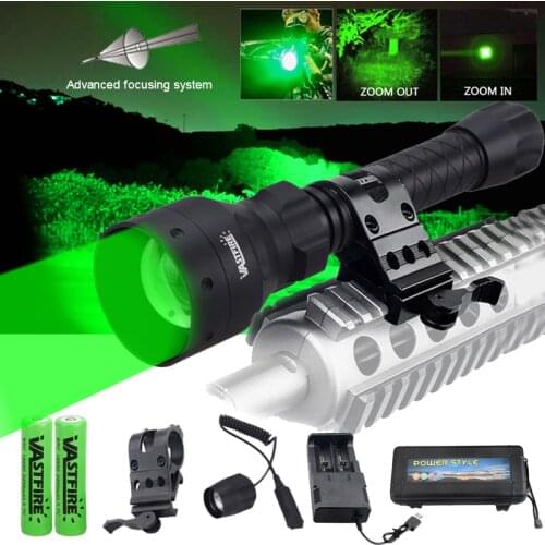 T50 White/Red/Green Zoomable LED Flashlight IR 850nm Tactical Flashlights Hunting light Torch illuminator+Mount+Switch+Charger