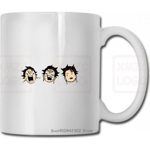 Tanjiro Mood Faces Demon Slayer Kimetsu No Yaiba Funny Anime White Tmug Cup S6Xl Women Men