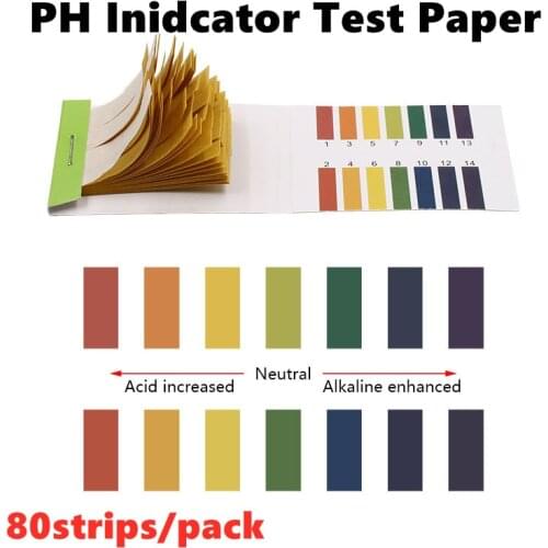 80 Strips/pack PH Indicator Test Strips PH Controller 1-14st Indicator Litmus Tester Paper Soilsting Kit Saliva Test Tools