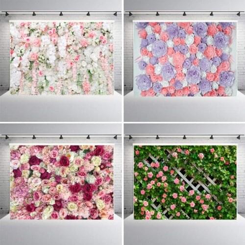 Wedding Photocall Flower wall Newborn Baby Birthday Backdrop Custom Photography Background Photo Studio Vinyl Photophone