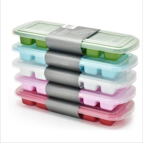 High Quality Ice Mold With Cover 12 or 21 Grids Ice Cube Home DIY Square Shape Ice Maker Fruit Ice Cream Maker