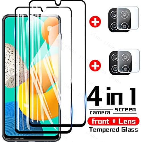 4 In 1 for Samsung Galaxy M32 M42 M62 M12 M02 M02S Screen Protectors Camera Lens Glass Tempered Protective Glass M51 M31S M21s