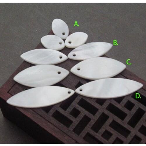 10pcs/bag Natural Freshwater Shell Hole Pendant DIY Antique Style Necklace Accessory Horse Eye Shell Pendant Piece