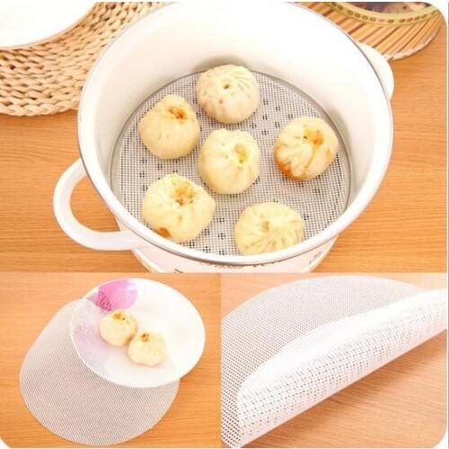 100 pcs 24cm Round Silicone Eco-friendly Steamer Pad Steamed Stuffed Bun Bread Pad Household Steamer Steamed Dumplings Mat