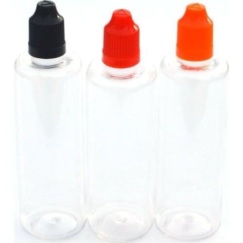 100pcs Empty 100ml PET Plastic Dropper Bottle E Liquid Bottles With Child Proof Cap Clear Hard Vial