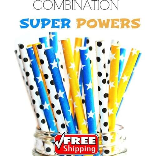 150pcs Mixed 3 Designs POOL PARTY Themed Paper Straws - Blue,Yellow,Black-Star,Dot,Kids,Children,Birthday Party,Boy,Baby Shower