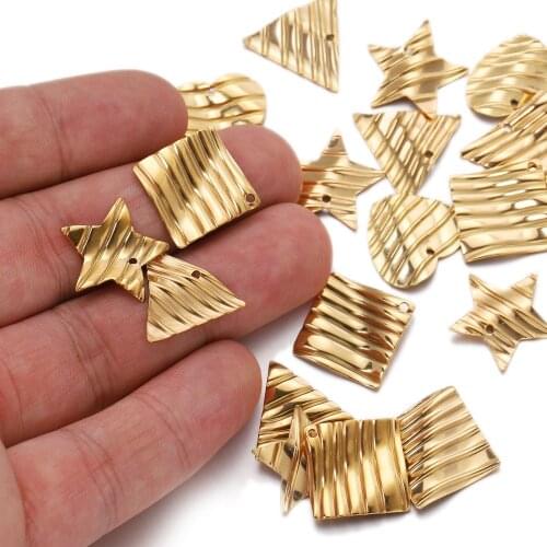 20pcs Tot Stainless Steel Gold Moon LOVE Charms Star Pendants for DIY Earrings Making Supplies Findings Accessories Wholesale